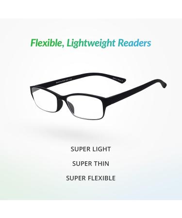 SAV Eyewear Men's Flex 2 5028 Black Reading Glasses - Stylish & Comfortable 2x Magnification - Buy Online on GoSupps.com