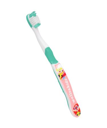 wellsamed wellsakids children's toothbrush toothbrush for children 3-7 years pack of 6 (6 x 1 piece)