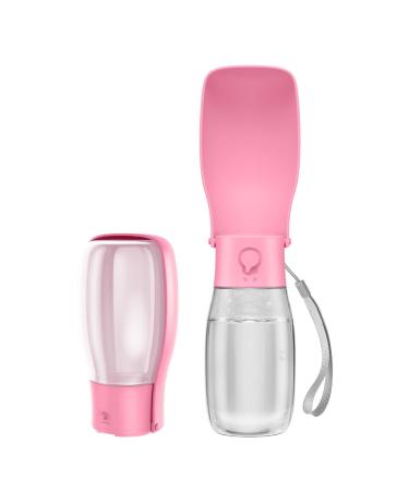 Drinking bottle dogs 550ml: peteast foldable dog drinking bottle for on the go BPA-free dog cat pets pussy water bottle dog for hiking travel (pink)