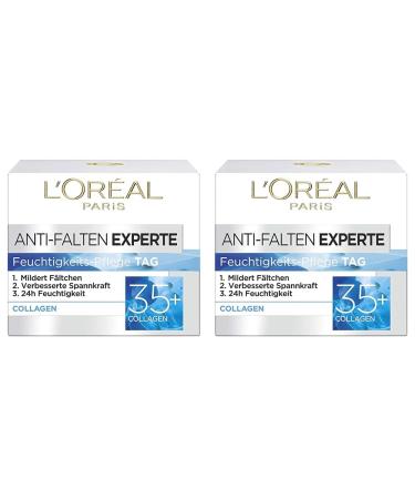 L'Or al Paris Moisturization for the face nourishing anti-aging cream with collagen biosphere mitigates wrinkles and donates 24h moisture anti-fold expert 35+ 1 x 50ml (pack with 2) 50 ml (2 pack)
