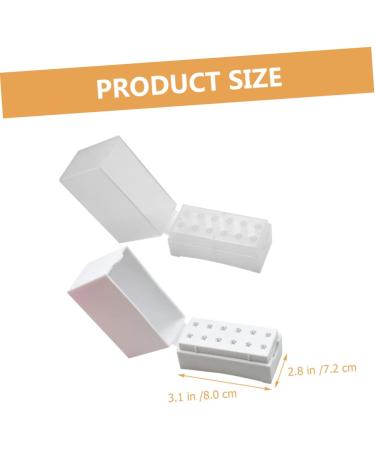 2pcs grinding head storage box nail storage organizer nail drill bits organizer nail drill bits holder nail bit nail art tools drill bit holder white plastic Storage rack manicure 8x7.2cm White - Buy Online on GoSupps.com