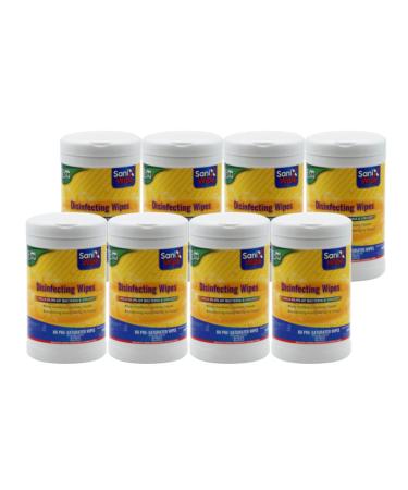 SaniX Disinfecting Wipes List-N Surface Clean Deodorize 80 Ct/Canister 8-Pack White 80 Count per Canister 8 Pack Total 640 Count KL-SX-W80-8