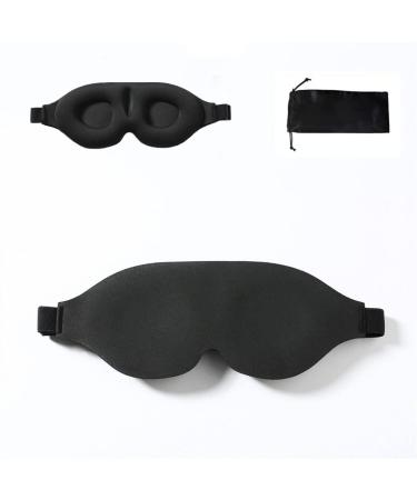 Tim & Tina 3D Sleep Eye Mask Blindfold for Men Women Sleeping Mask Light Blocking Soft Covers for Travel Nap Yoga Adjustable Strap (3D Black)
