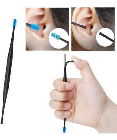 Silicone Double Head Ear Pick Spoon | 360 Degree Soft Design | Earwax Remover and Cleaner in Black - Buy Online on GoSupps.com