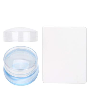 Stamper Seal Silicone Head Transfer Stamper for Silicone Nail Polish with Transparent Cap Stamping Tool Art Manicure(01)