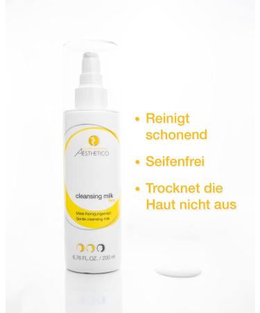 AESTHETICO Cleansing Milk - Mild Soap-Free Cleanser for Dry & Neurodermatitis Skin | 2 x 200 ml - Gentle Hydration & Soothing Care - Buy Online on GoSupps.com