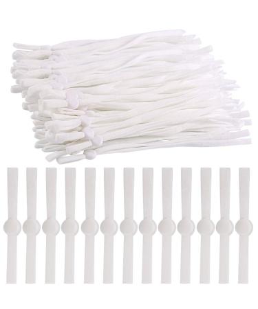 50 PCS Sewing Elastic Band with Adjustable Buckle and Soft Tailor Tape Measure Elastic String Bands for Sewing Face Cover DIY Crafts Handmade (White) White 50Pcs