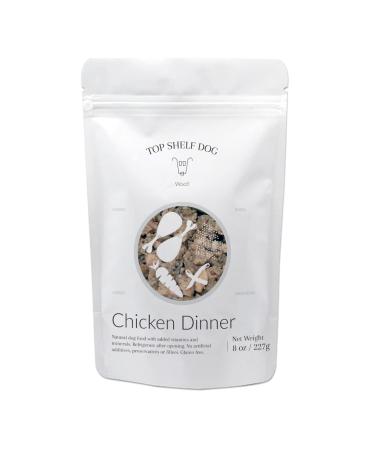 Top Shelf Dog Chicken Dinner Meal, All Natural Fresh Human Grade Food Topper, Nutrient Packed for Picky Eaters, Promotes Healthy Breeds Dogs and Puppies Chicken 8 Ounce (Pack of 7)