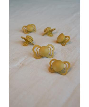 BIBS Pacifiers - Couture Collection | BPA-Free Baby Pacifier | Made in Denmark | Set of 2 Mustard Color Premium Soothers | Size 0-6 Months - Buy Online on GoSupps.com