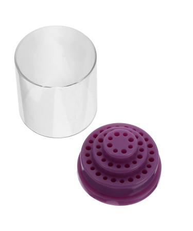 Lurrose Nail Drill Holder - 48 Holes Acrylic Organizer with Dust Proof Cover for Home & Salon Use - Purple Nail Tools Case - Buy Online on GoSupps.com