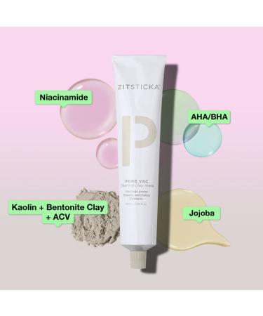 Pore Vac by ZitSticka: Acid-Rich Clay Mask for Pore Vacuuming & Smoothing Texture | Derm-Backed | 100ml | Perfect Mother's Day Gift - Buy Online on GoSupps.com