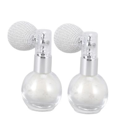 TOVINANNA 2pcs Spray Glitter Hair Powder Highlighters Pink Bow Headband Perfume Bottle Brighten Setting Powder White 7.5x6cm