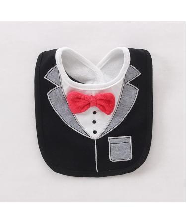 FEIFEI'S BOW 2PCS Baby Kids Bibs Set - Gentleman Bow Design - Cotton Feeding Apron for Boys - Buy Online on GoSupps.com