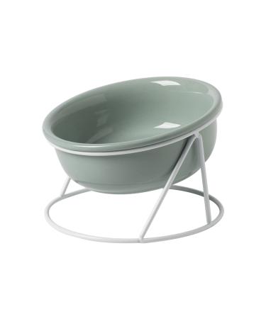 Havniva Ceramic Cat Bowl Cat Food Bowl Dog Bowl Tilted Raised Cat Bowl Cat Water Bowl Pet Supplies Slanted Elevated Cat Bowl Dog Dish Medium Light Green