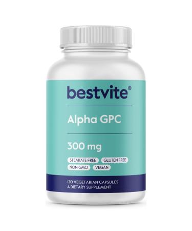 BESTVITE Alpha GPC Choline 600mg Per Serving (120 Veggie Capsules) - No Stearates - Vegan - Non GMO - Gluten Free 120 Count (Pack of 1)