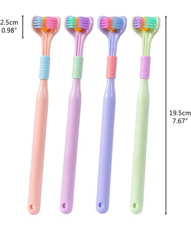 YQKOOP 3-Page Soft Bristle Toothbrush with Tongue Scraper - Travel-Friendly Dental Care for Adults | Green Violet & Pink | Pack of 1 - Buy Online on GoSupps.com
