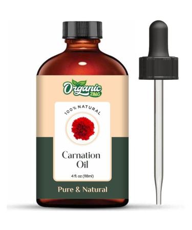 Organic Zing Carnation (Dianthus Caryophyllus) Oil | Pure & Natural Essential Oil for Skincare Aroma & Diffuser - 118ml/3.99fl oz