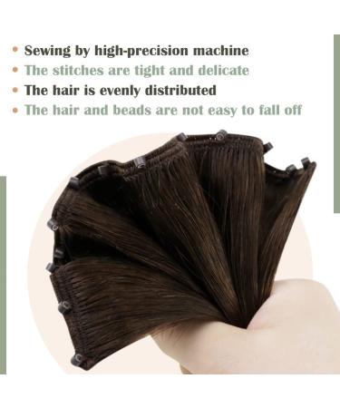 LAAVOO Micro Tresse Extensions - 12 Dark Brown Remy Hair Invisible Micro Weft for Seamless Look - International Shipping Available - Buy Online on GoSupps.com
