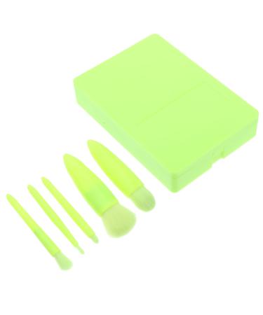1 Set portable cosmetic brush Eye shadow brush Set of brushes plastic women makeup brush lip brush makeup brush for loose powder makeup brush for foundation Soft fur belt 9.50X3.00X2.00CM Green