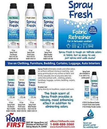 Spray Fresh Fabric Refresher - Deodorizer & Freshener for Clothing Bedding Luggage - Eliminates Odors & Prevents Wrinkles (Sea Breeze - Buy Online on GoSupps.com