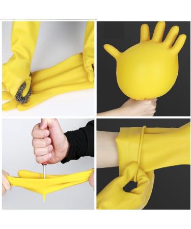 MIN-XL Waterproof and Oil-resistant Cleaning Glove - Ideal for Kitchen, Clothes Washing, Dishwashing, Car Wash & More - 45CM Yellow - Buy Online on GoSupps.com