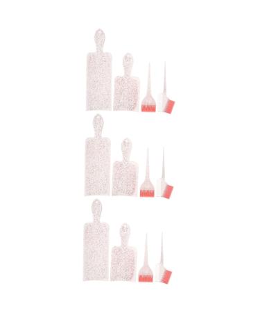 FRCOLOR 3 Sets Highlighter Comb Hair Highlighting Tool Hair Dye Brush Hair Foiling Paddle Hair Tint Kit Highlights Paddle Comb Hair Dye Comb Hair Color Pink Nylon To Color