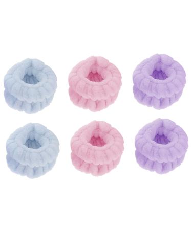Healeved 3paires Bracelets-serviettes pour Lavage Visage Usage Domestique et Spa Confortables et Absorbants