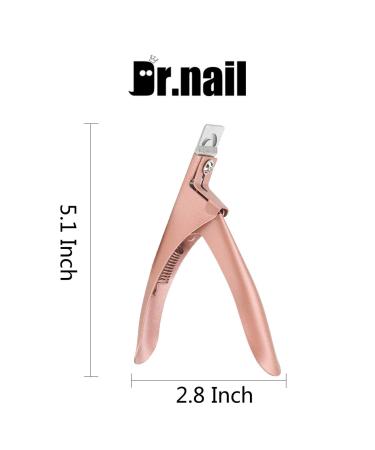 Dr.nail Stainless Steel Acrylic Nail Clipper - Adjustable Nail Tips Trimmer for Artificial Nails - Manicure Tool in Peach Gold - Buy Online on GoSupps.com