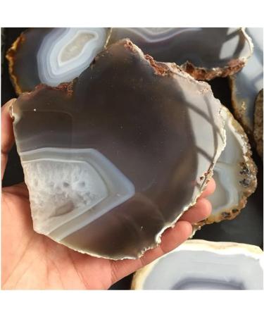 Stone Crafts Natural Original Grey Agate Crystal Gemstone Slice Coaster Reiki Crystal Stone for Home deocration Natural Luster - Buy Online on GoSupps.com