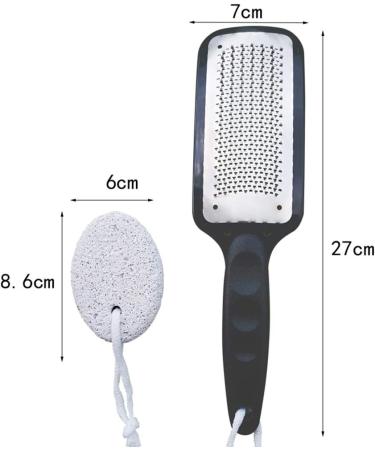 Pumice Stone and Stainless Steel Foot File Set for Smooth, Soft Feet - Rust-Resistant Scrubber and Callus Remover - Perfect for Pedicures and Spa Treatment - Buy Online on GoSupps.com