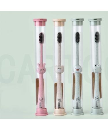 Rryilong Children Baby Toothbrush - Comic Handle Bamboo Charcoal Natural Wheat Straw Oral Care - Buy Online on GoSupps.com