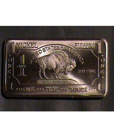 Rare Mint 1oz Troy Ounce Nickel Bullion Bar 999 Pure Fine