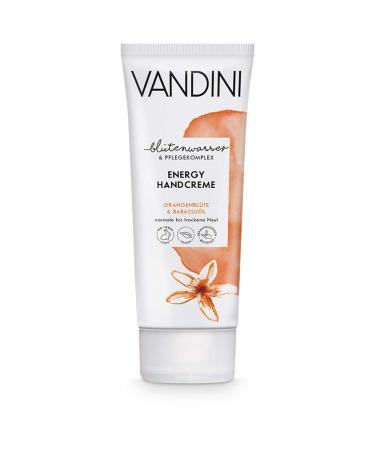 VANDINI Energy Women's Moisturizing Hand Cream with Orange Blossom & Babassu Oil - Hand Cream for Normal to Dry Hands - Free from Silicones Parabens and Mineral Oils (1x 75ml)
