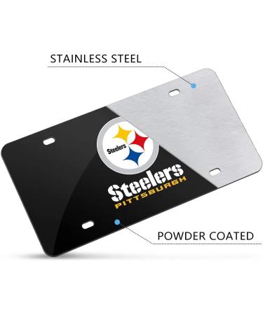 Black Stainless Steel Car Front License Plate Cover - Rust-Proof 6x12 Inch Novelty Decor for Auto - A-N-S Design - Buy Online on GoSupps.com
