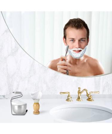 3 in 1 Razor Brush Set - Men's Shaving Set with Acrylic Rack Holder | 1 Set/3 PCs Shaving Bowl & Bristle Brush (Yellow) - International Shipping - Buy Online on GoSupps.com