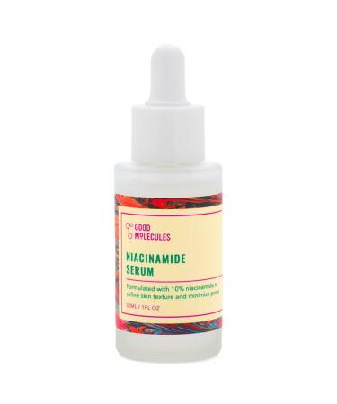 Good Molecules Niacinamide Serum 30ml - 10% Niamcinamide Balancing B3 Facial Serum for Acne  Enlarged Pores  Tone  Texture  Brightening  and Hydrating - Vegan  Cruelty Free and pH 7.1 1 Fl Oz (Pack of 1)