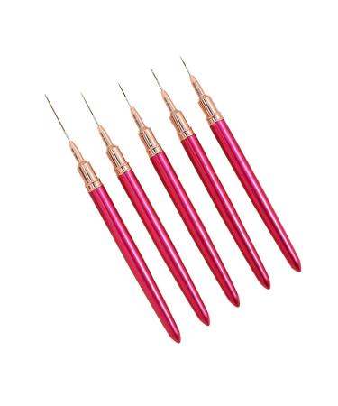 Tvnakdfq 5PCS 7/9/11/15/25mm Nail Liner Brush Set UV Gel Nail Brushes Kits French Stripe Line Painting Drawing Flower Pen Tools Easy to Use C