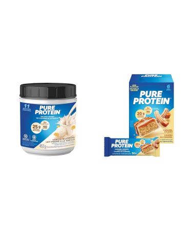 Pure Protein Whey Protein Powder - High Protein Low Sugar Gluten Free - Fast-Acting Formula & Bars - Nutritious Gluten Free protein bar made with Whey protein blend - low sugar