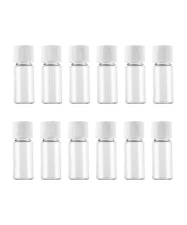 12 pieces / 30 ml portable refillable transparent plastic bottles with screw cap travel container camping for liquids lotion toner shampoo body and hand cream (white)