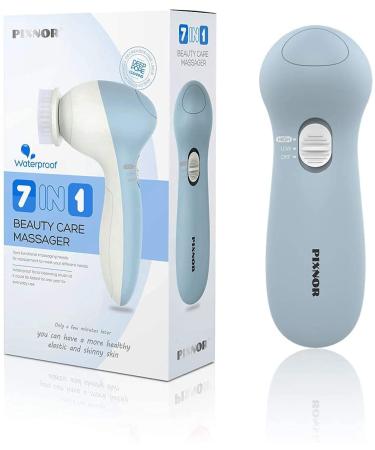PIXNOR P2016 Facial Brush 7 in 1 Massager with 7 Brush Heads - Light Blue - Buy Online on GoSupps.com