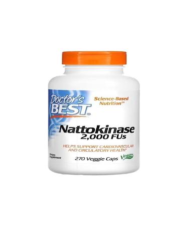 Doctor's Best Nattokinase 2000 Fus 270 Capsules Supports Cardiovascular Health