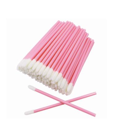 100 Pcs Disposable Lip Brushes Make Up Brush Lipstick Lip Gloss Wands Applicator Tool Makeup Beauty Tool Kits Pink