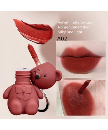 6Pcs 2 in 1 Bear Keychain Lipsticks Set - Waterproof Velvet Matte Lipstick & Lip Gloss for Long-Lasting Beauty Makeup - Ideal for Office Lady - Cute Bear Design - Buy Online on GoSupps.com