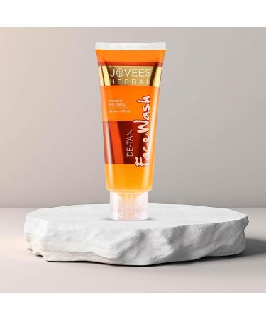 Jo Vee's Herbal De-Tan Face Wash - Tan Removal & Brightening | Natural Exfoliating & Clarifying 120 ML - Glowing Skin - Buy Online on GoSupps.com