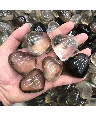 4pc 40mm Natural Crystal Stones Heart Smoky Quartz Carved Ornaments Ornaments Chakra Reiki Balancing - Buy Online on GoSupps.com