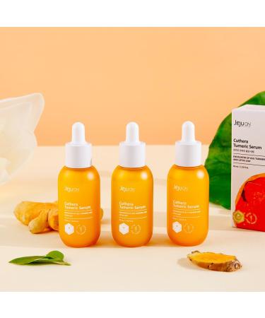 Cuthera Turmeric Korean Serum 1.52 Fl Oz - Vegan Anti-Aging Hydrating Skincare with Jeju Natural Ingredients for Skin Elasticity & Pore Care - Buy Online on GoSupps.com