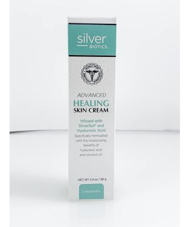 American Biotech Labs Silver Biotics Skin Cream - Nano-Silver & Hyaluronic Acid - Unscented 3.4 oz | Advanced Healing 20 PPM - Buy Online on GoSupps.com
