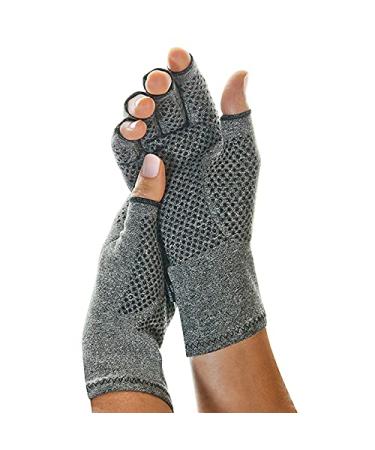 Brownmed IMAK Compression Active Gloves - Fingerless Gloves for Arthritis Pain Relief Support - Large