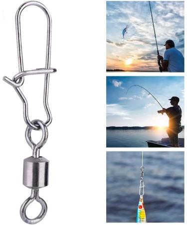 DCQQ 100 Pieces Stainless Steel Fishing Swivel - Ball Bearing Vertebrae Fishing Accessories for Freshwater | Quick Connect Angelkader (6#) - Buy Online on GoSupps.com