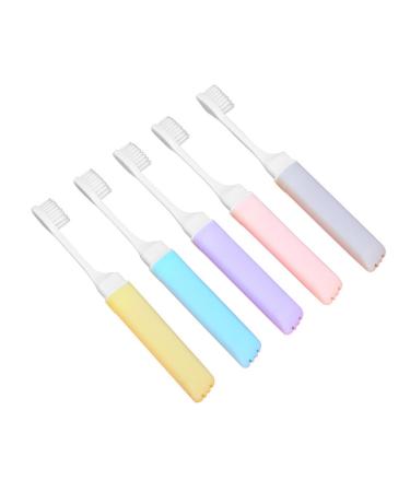 Tovinanna 5st collapsible toothbrush oral mini toothbrush practical travel toothbrush daily toothbrush hand toothbrush drinkable travel toothbrush portable bristles plastic travel